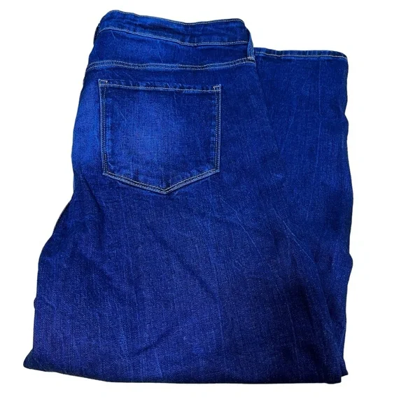 Old Navy Slim Wide Leg High Rise Jeans Dark Wash Denim Blue‎ Pants #113 - Picture 10 of 10